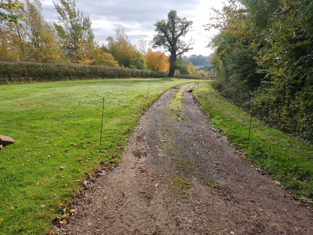 This is a large driveway which is just about to have a tar and chip driveway installed on by Wymondham Driveway Contractors